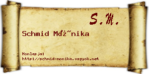 Schmid Mónika névjegykártya